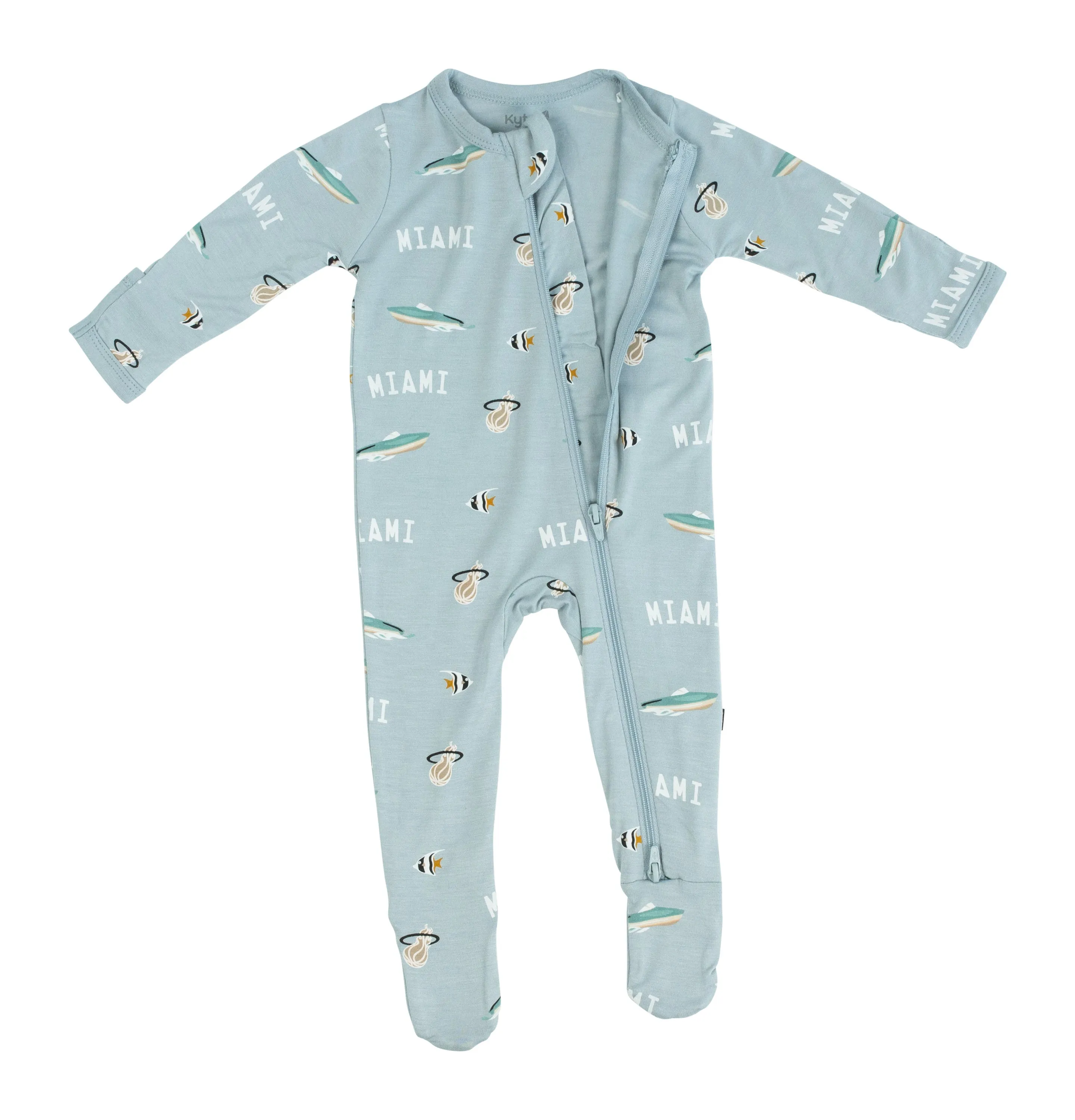 Court Culture x Kyte Baby Nautical Fog Zippered Footie