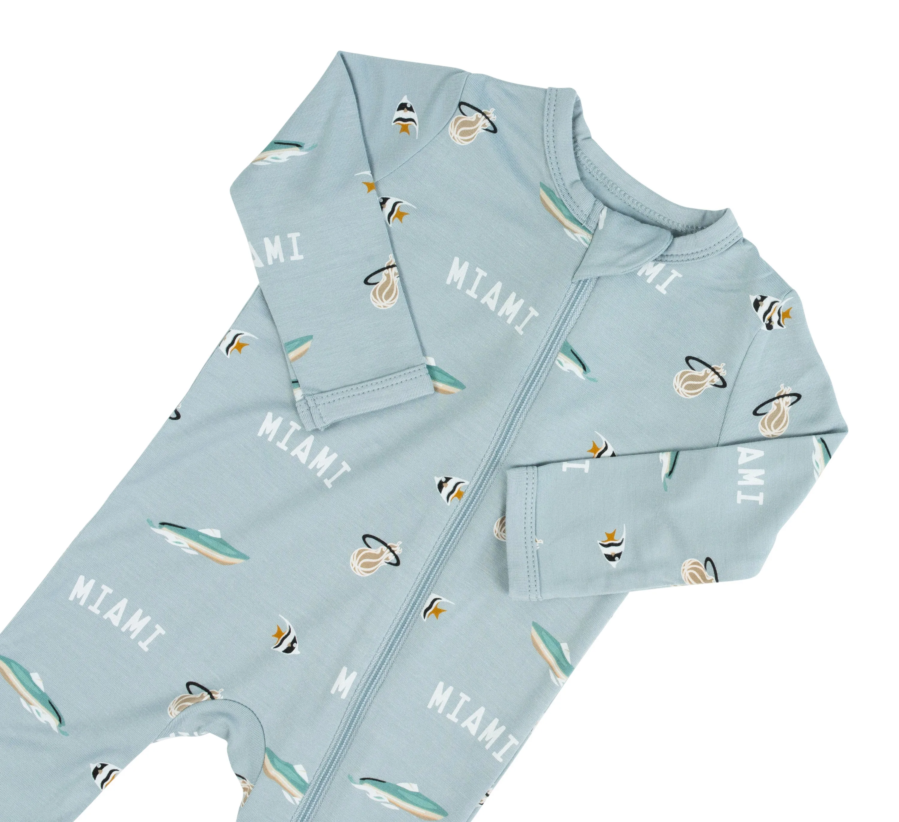 Court Culture x Kyte Baby Nautical Fog Zippered Romper