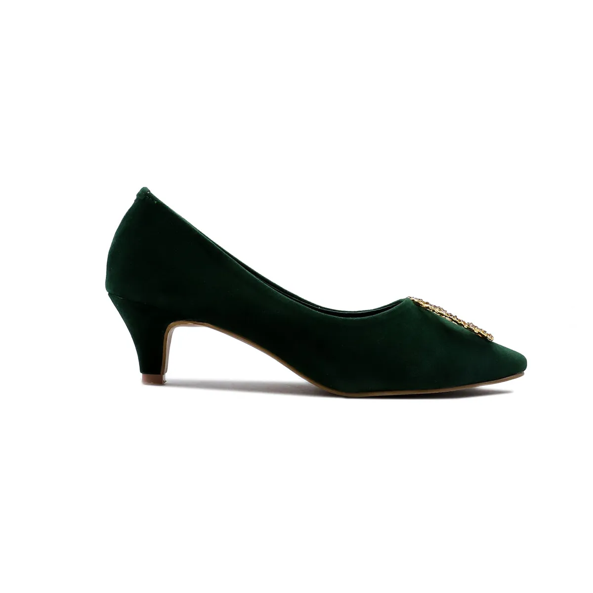 Dark Green Fancy Court Shoes 087091