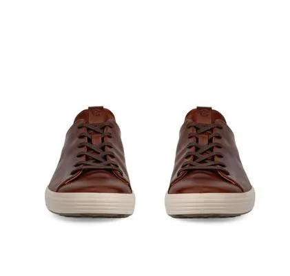 ECCO Men's Soft 7 Plain Lace Sneaker - Cognac