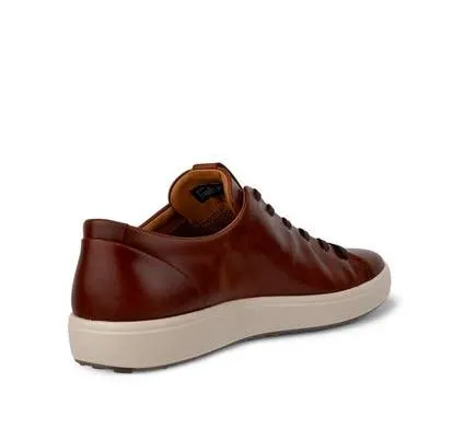 ECCO Men's Soft 7 Plain Lace Sneaker - Cognac