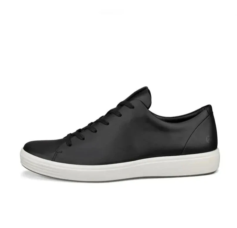 ECCO Men's Soft 7 Plain Lace-Up Sneaker - Black