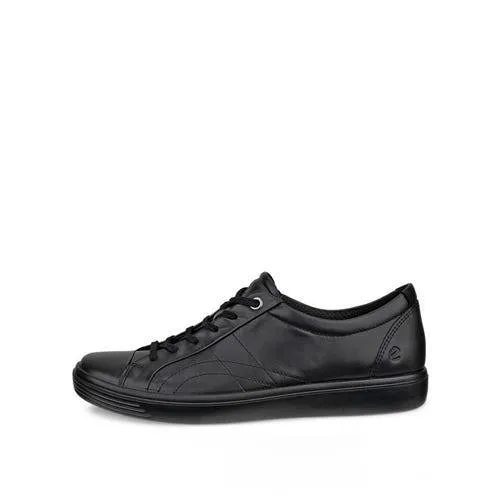 ECCO Soft 7 Classic Sneaker 218613 11001 Ladies Black Leather Lace Up Shoes