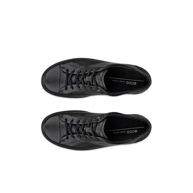 ECCO Soft 7 Classic Sneaker 218613 11001 Ladies Black Leather Lace Up Shoes