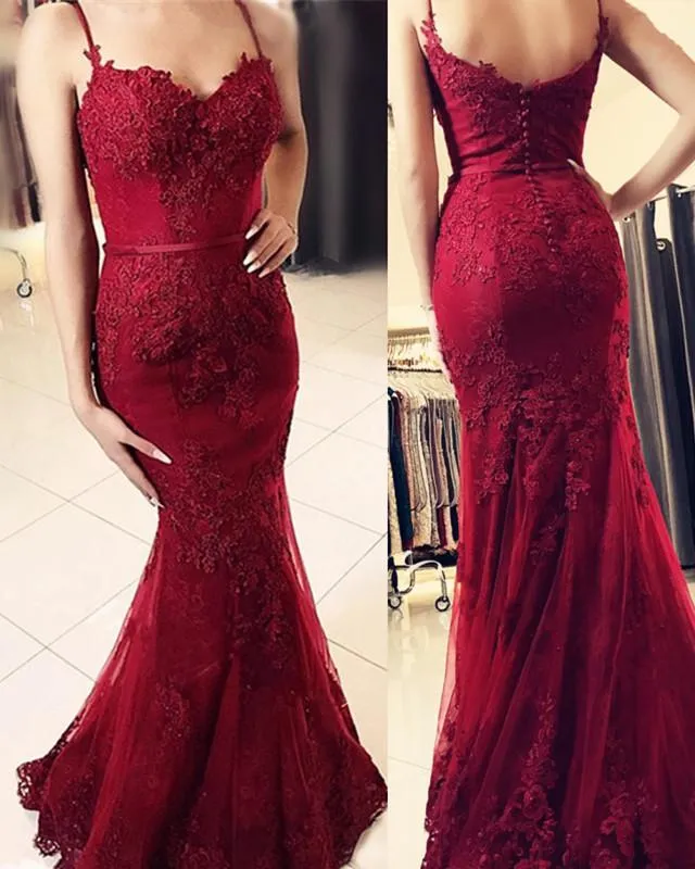 Elegant Sweetheart Lace Mermaid Prom Dress Floor Length Evening Gowns