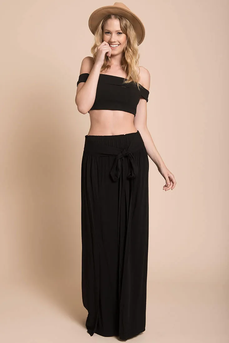 Evalyn High Slit Skirt Black