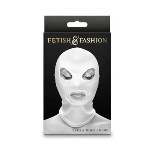 Fetish & Fashion Eyes&Mouth Hood White