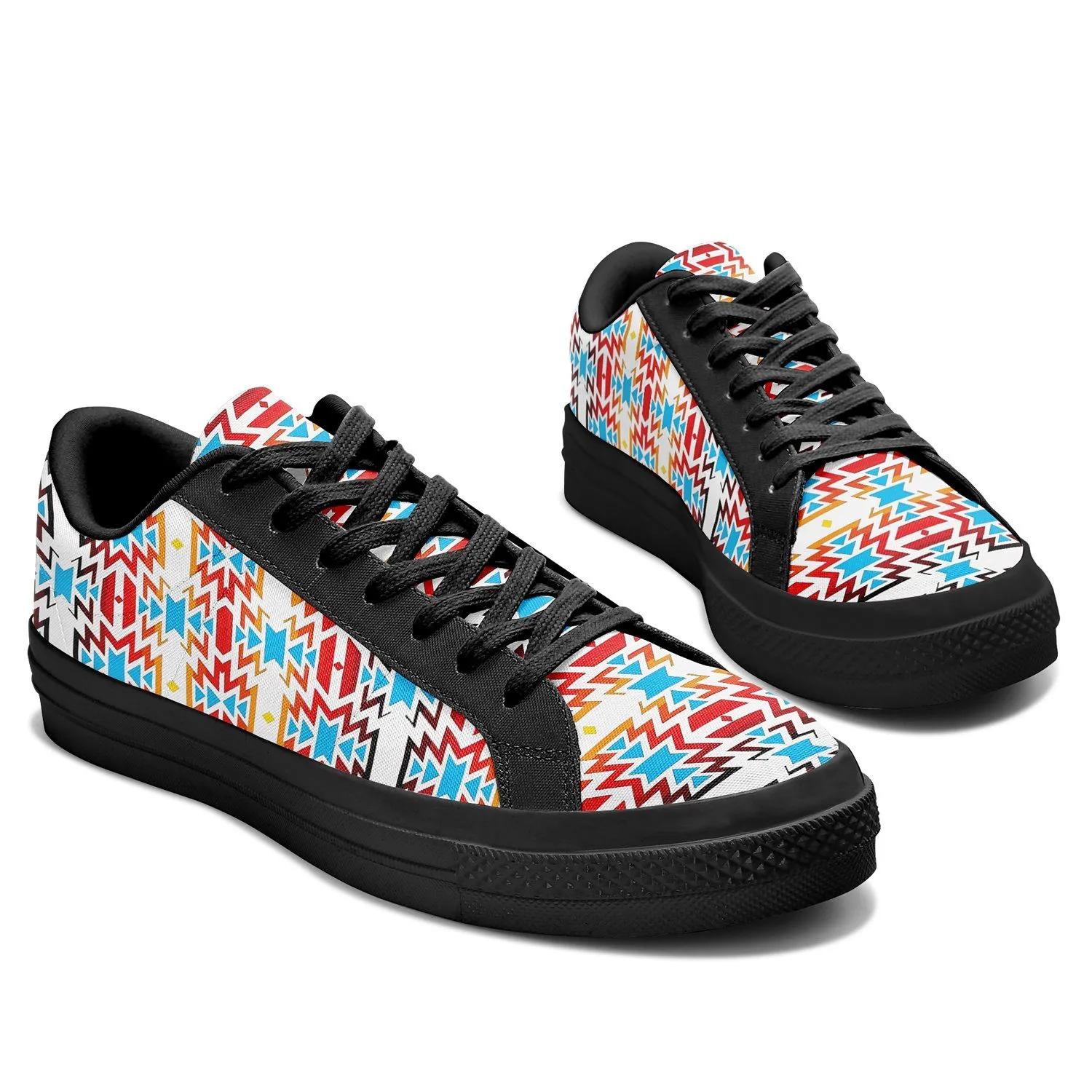 Fire Colors and Sky Aapisi Low Top Canvas Shoes Black Sole