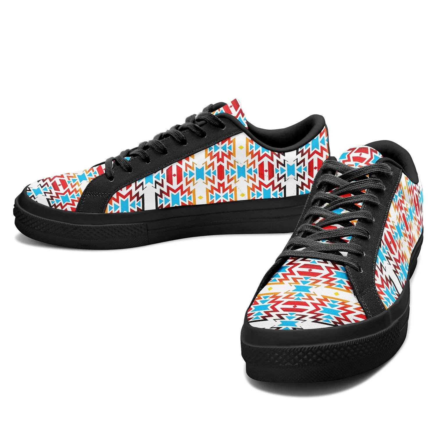 Fire Colors and Sky Aapisi Low Top Canvas Shoes Black Sole