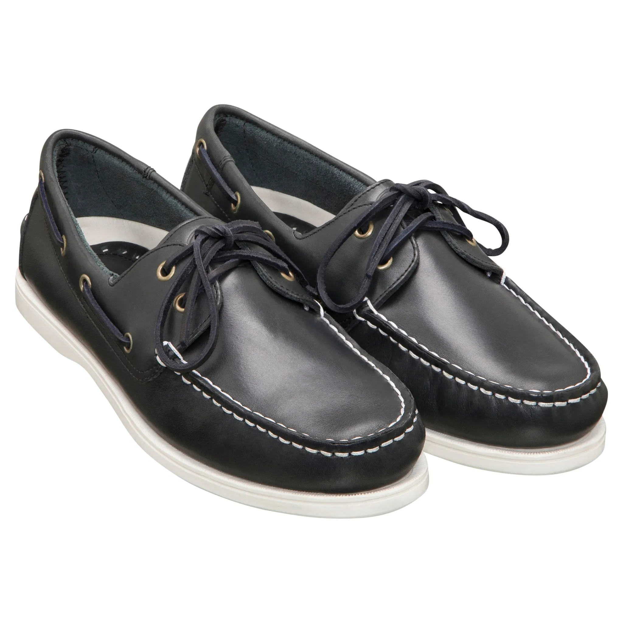 Flinders Leather Deck Shoe - Navy