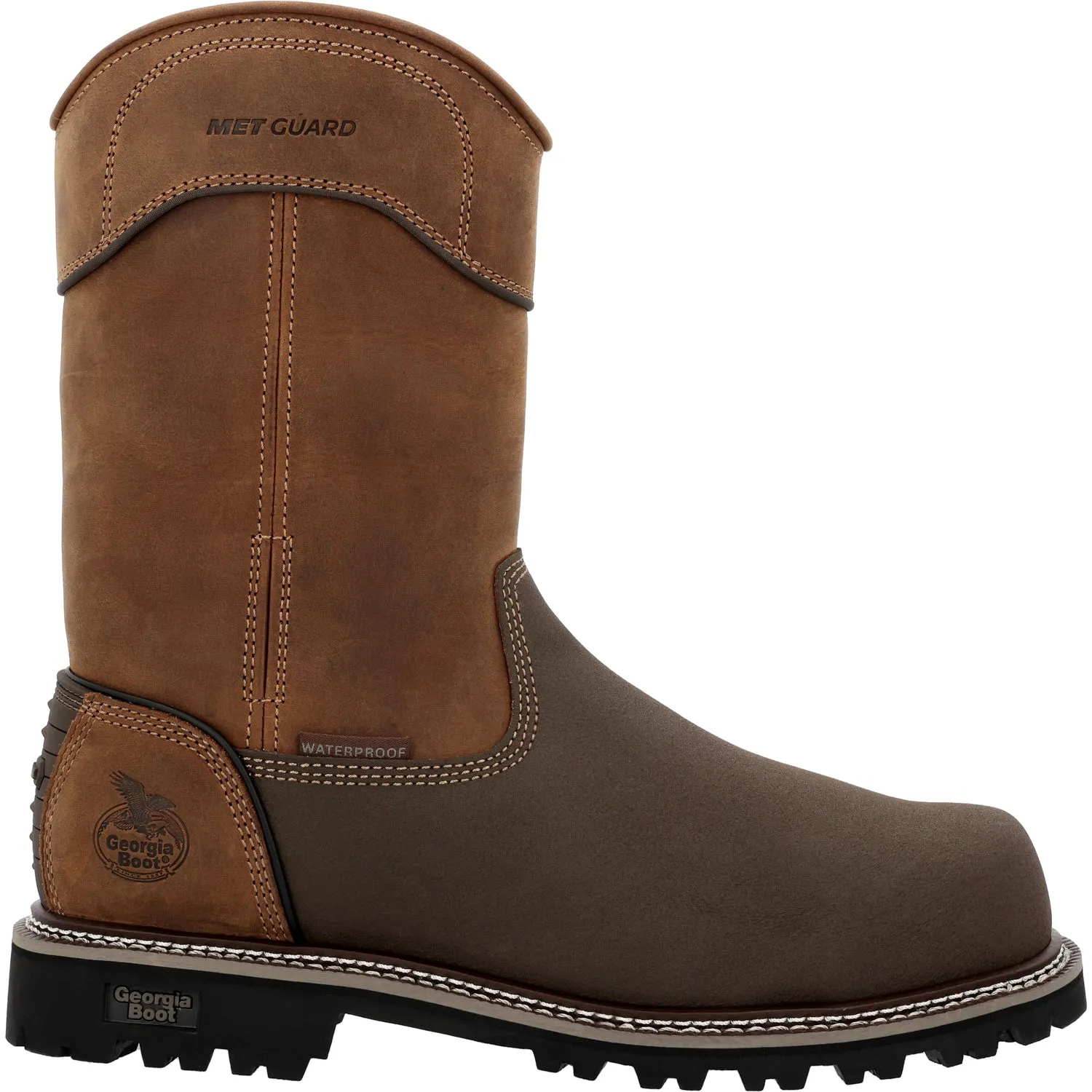 Georgia Mens Brute CT MetGuard WP 11in Brown Leather Work Boots