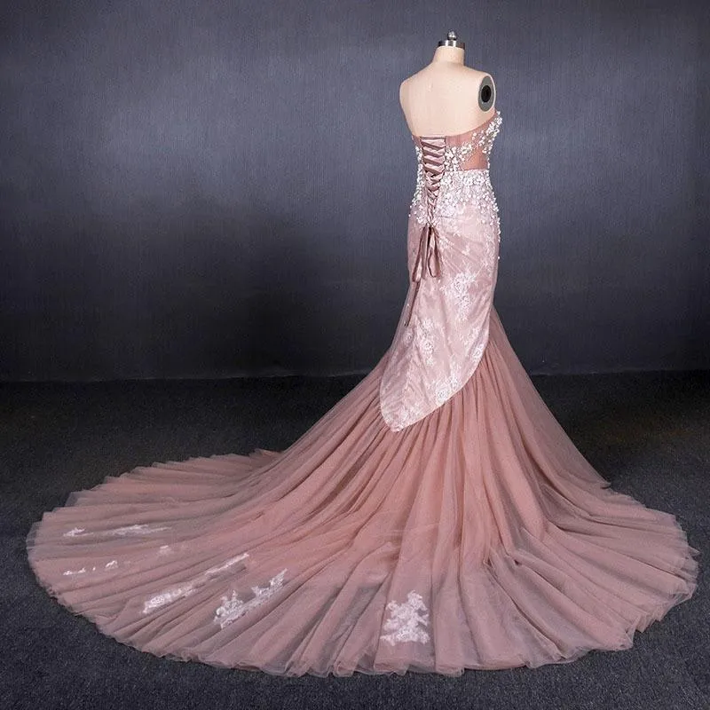 Gorgeous Sweetheart Mermaid Tulle Prom Dress, Long Evening Dresses UQ2343