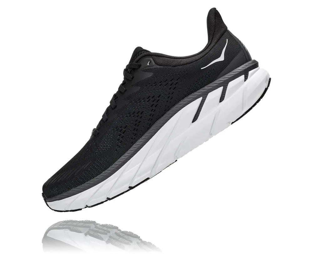 'HOKA' Men's Clifton 7 - Black / White