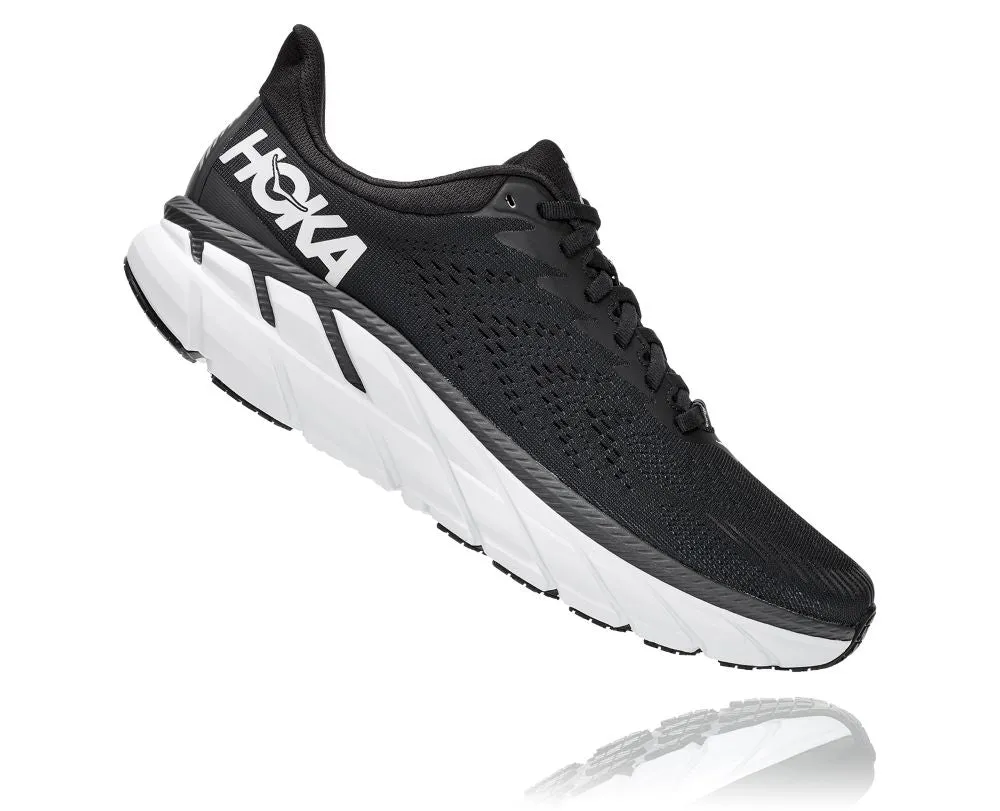 'HOKA' Men's Clifton 7 - Black / White