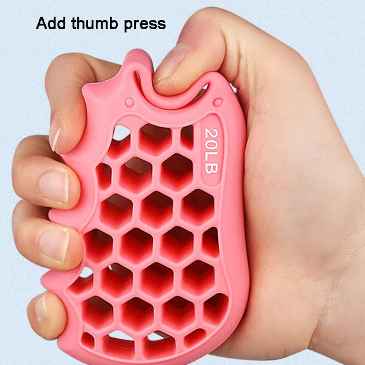 Honeycomb Elastic Finger Exerciser Hand Grip Strengthener Training Grip Ring 60LB Gray