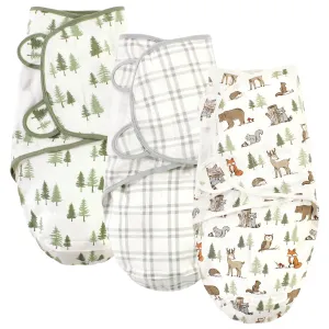 Hudson Baby Cotton Swaddle Wrap, Forest Animals