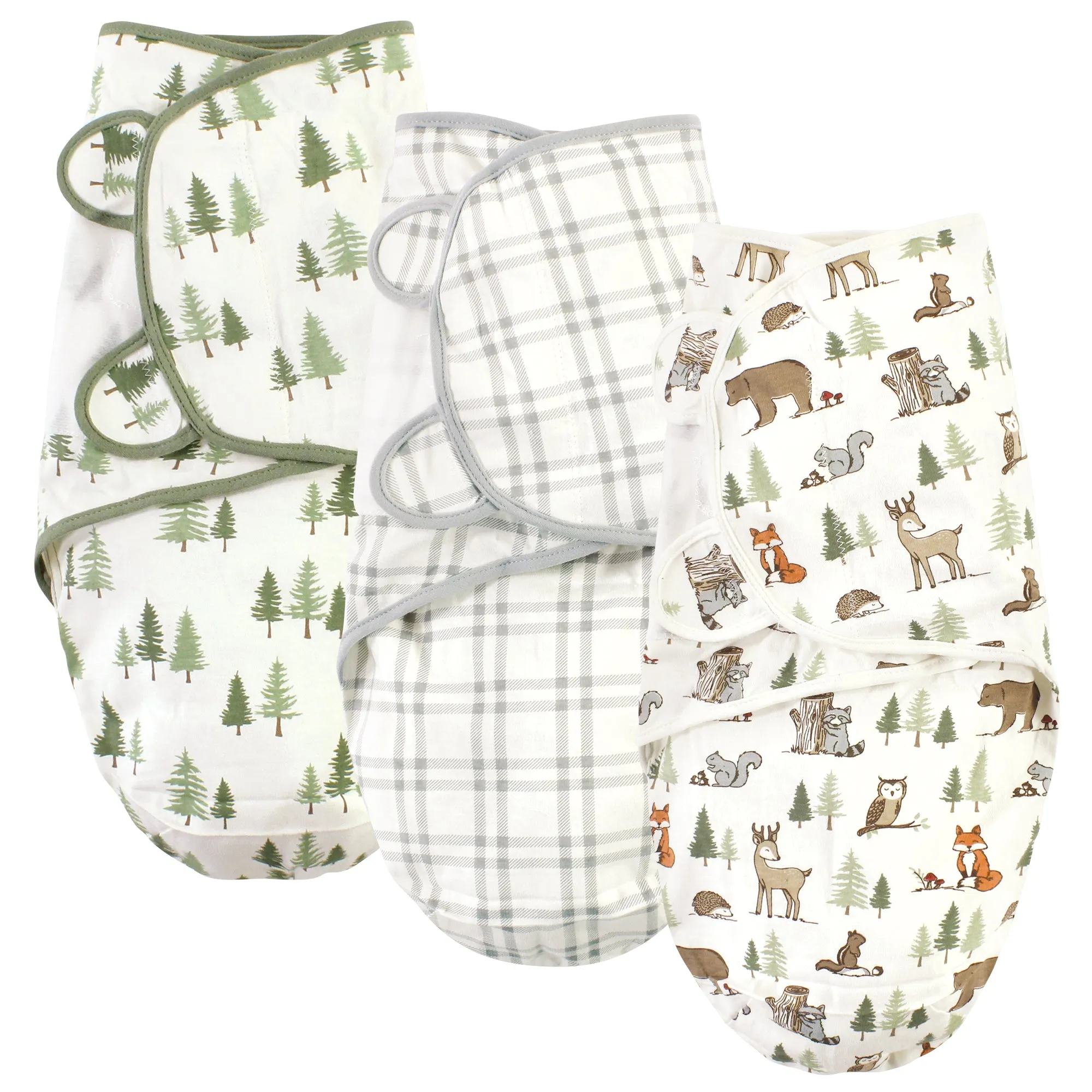 Hudson Baby Cotton Swaddle Wrap, Forest Animals