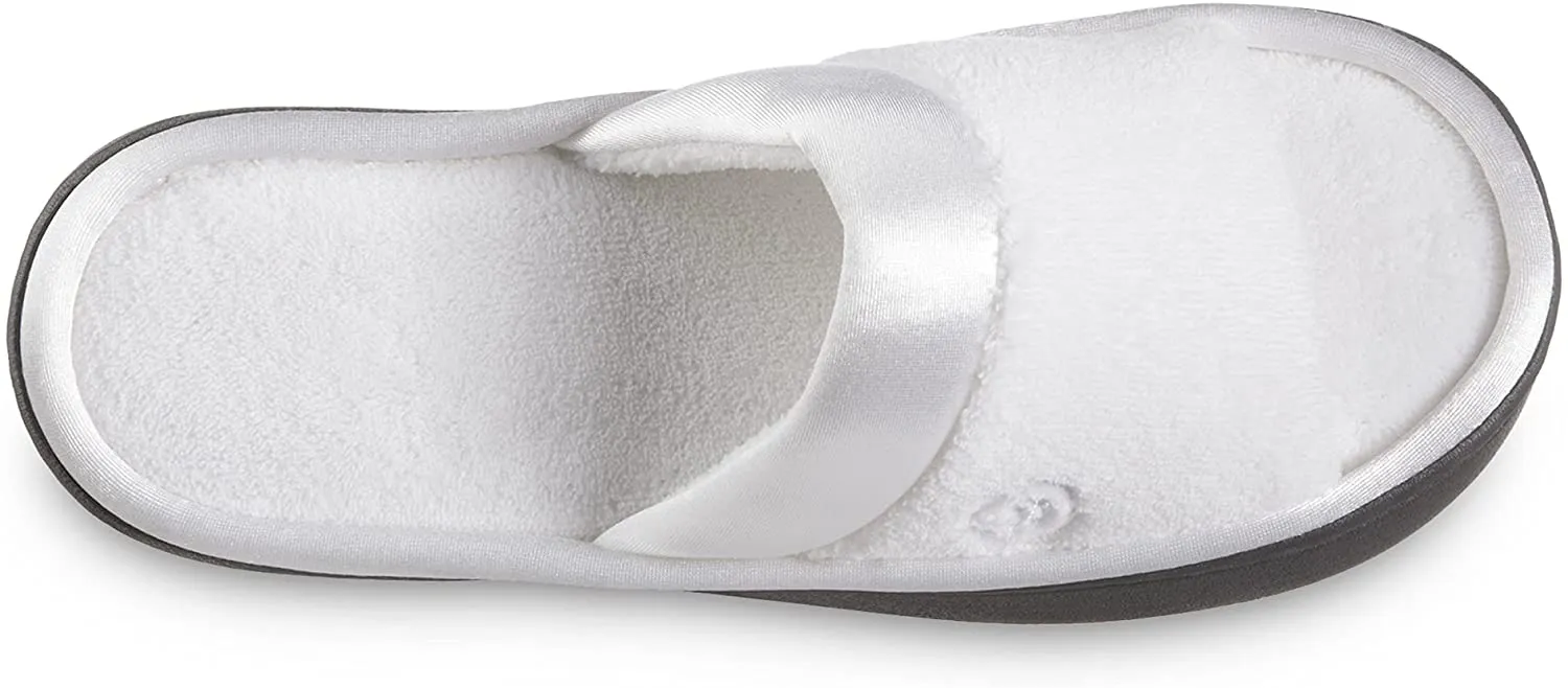 iIotoner Women's  Microterry Satin Trimmed Slide