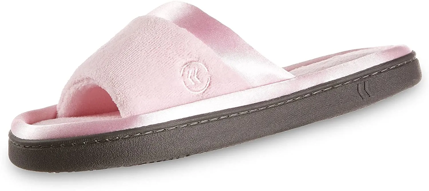 iIotoner Women's  Microterry Satin Trimmed Slide