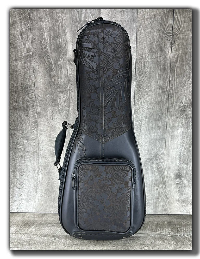 “Iwi” Leather Ukulele Case - Carbon Black