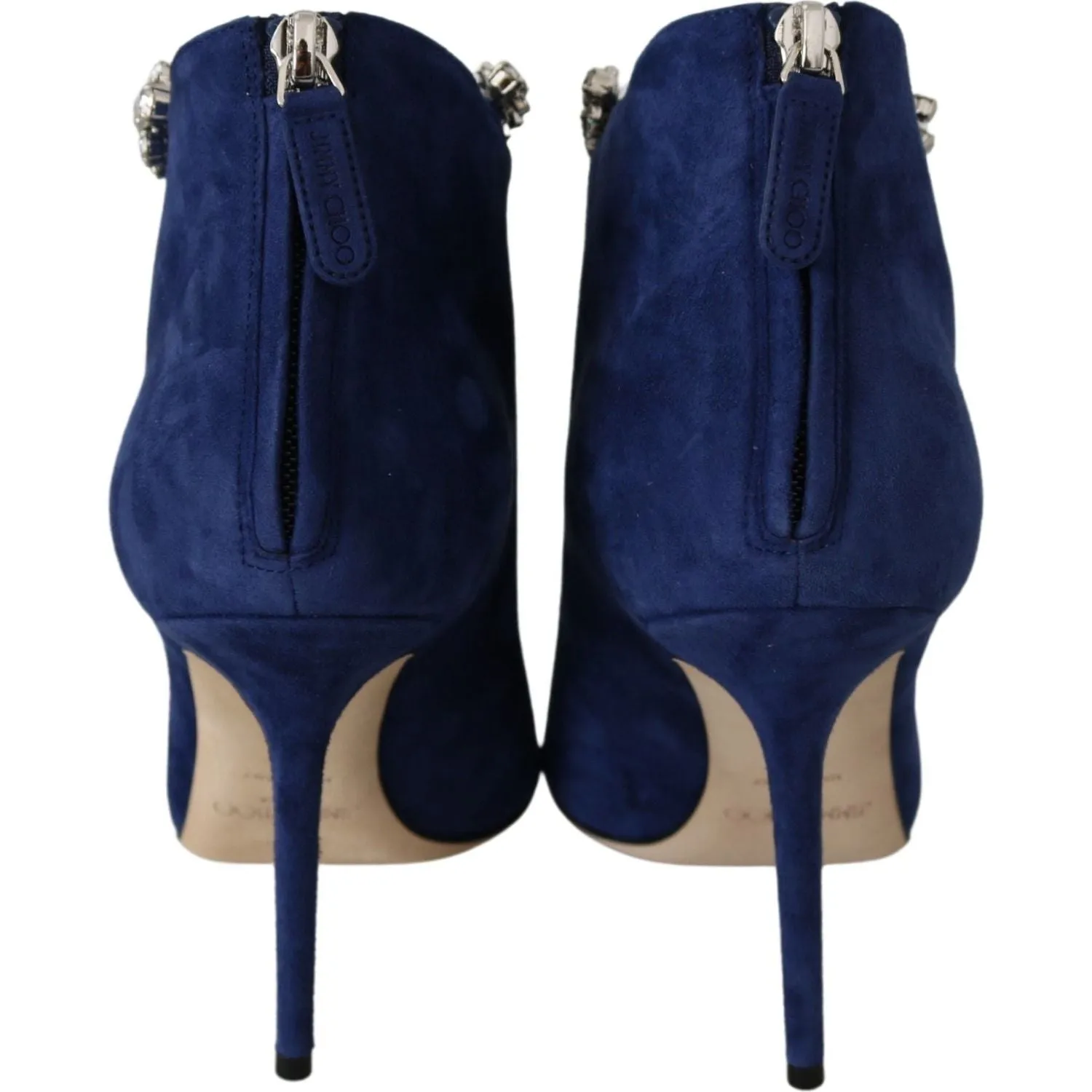 Jimmy Choo Pop Blue Crystal-Strap Heeled Boots