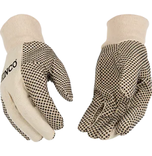 Kinco 862 10oz Natural White Canvas with PVC Dots Clute Cut Pattern Glove (One Dozen)