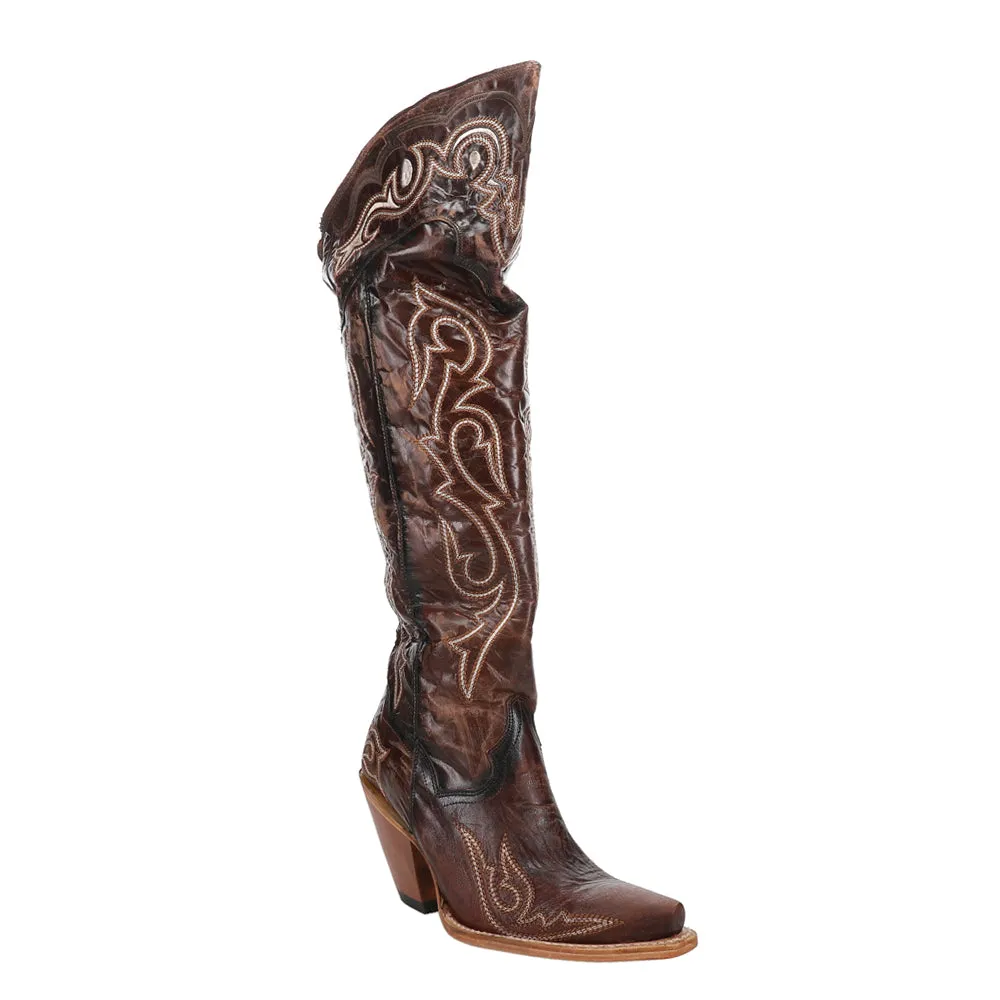 Kommotion Embroidery Snip Toe Cowboy Boots