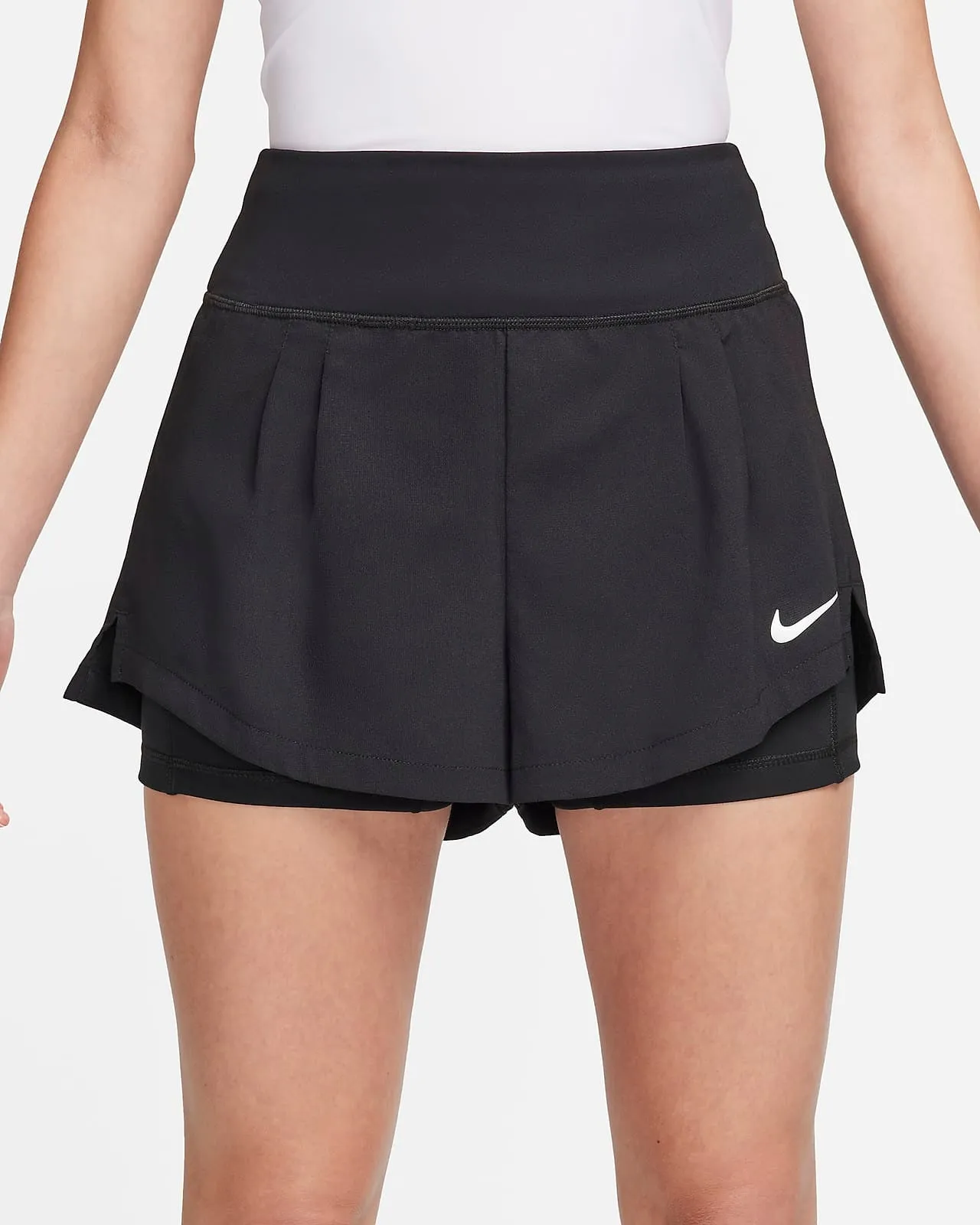 Ladies NikeCourt Advantage Dri-Fit Tennis Short (Black)