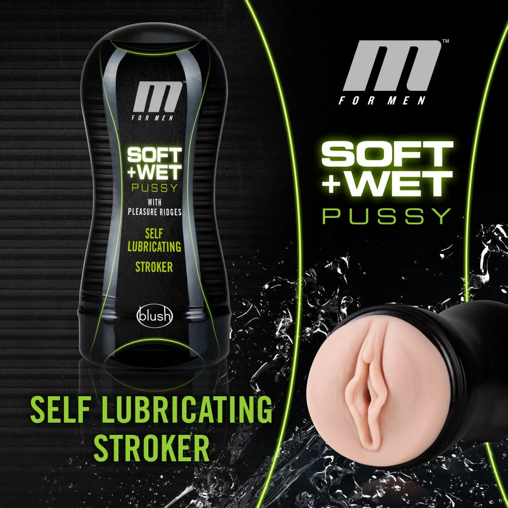 M For Men By Blush® | Soft & Wet Self Lubricating Pussy with Pleasure Ridges Vanilla Masturbator / Stroker