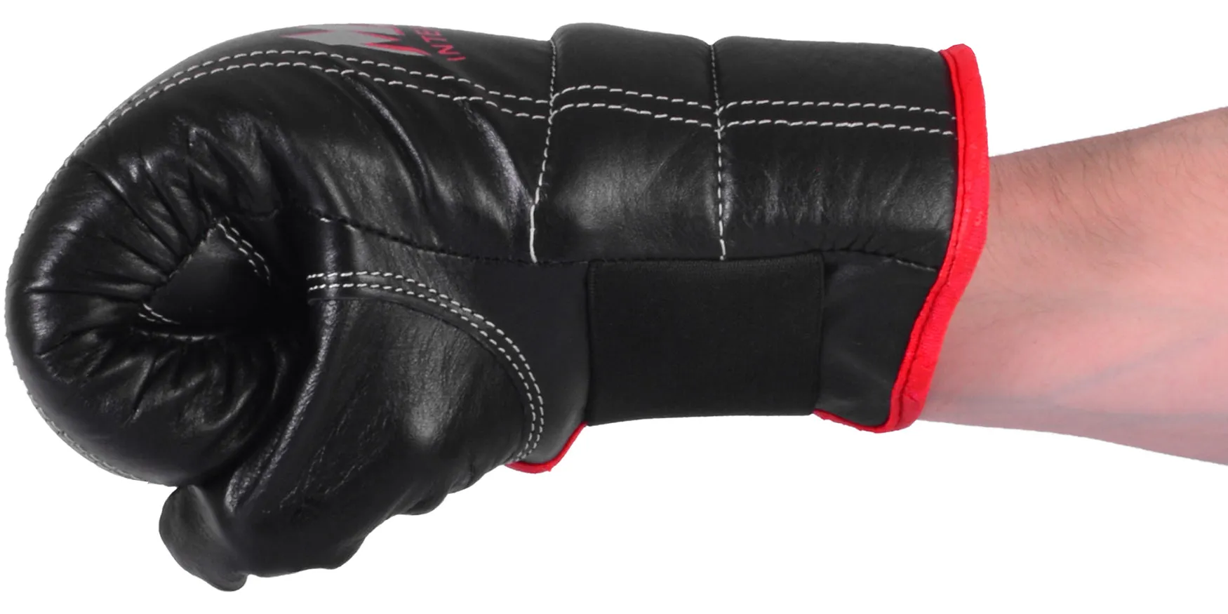 MAR-137 | Black Double Ribbed Bag Gloves For Pro Training