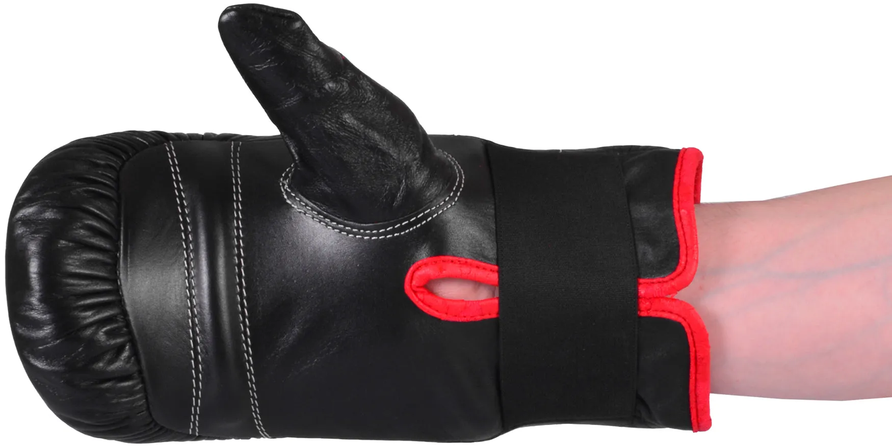 MAR-137 | Black Double Ribbed Bag Gloves For Pro Training