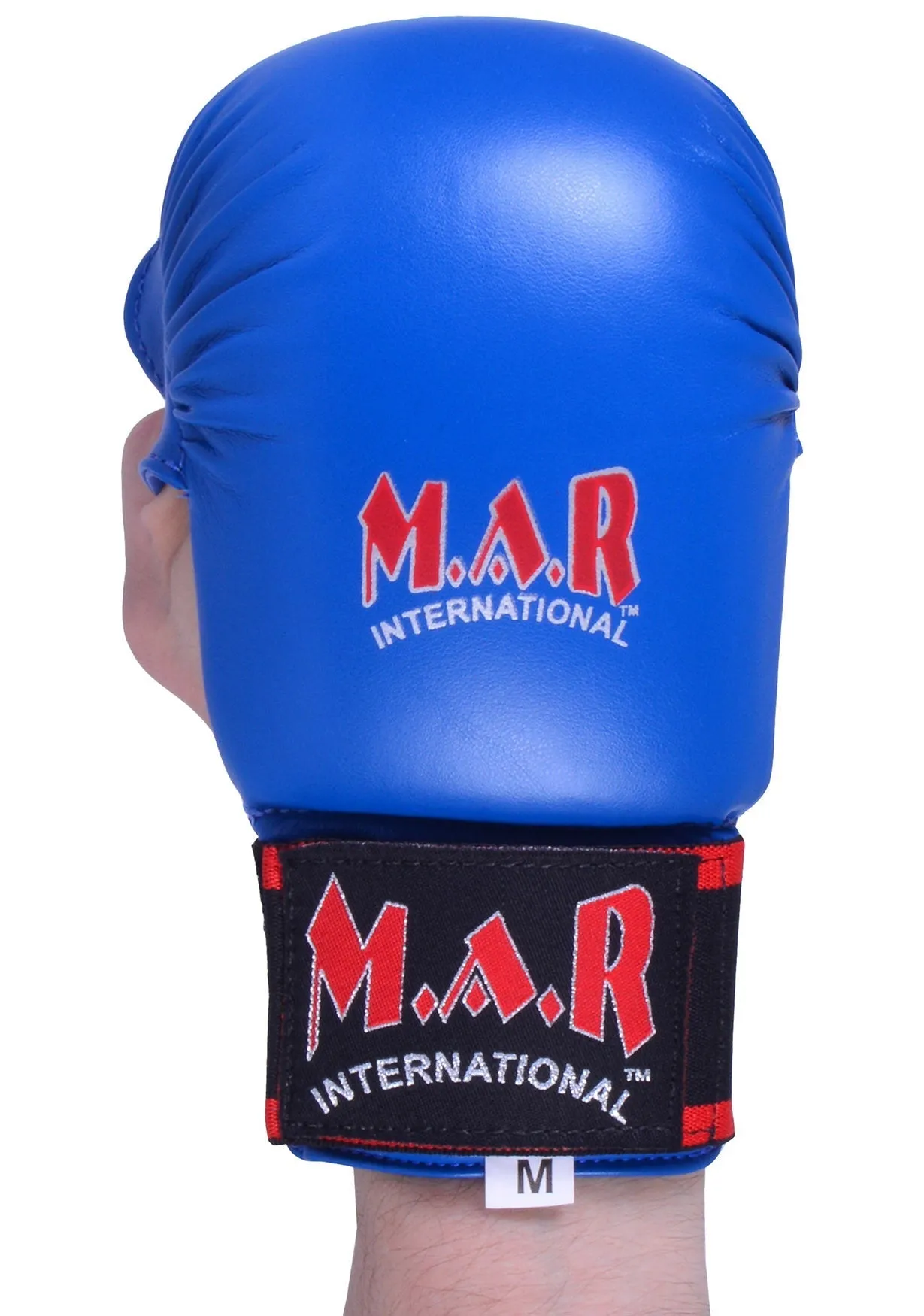 MAR-142A | Blue Karate Gloves w/ Moulded Padding