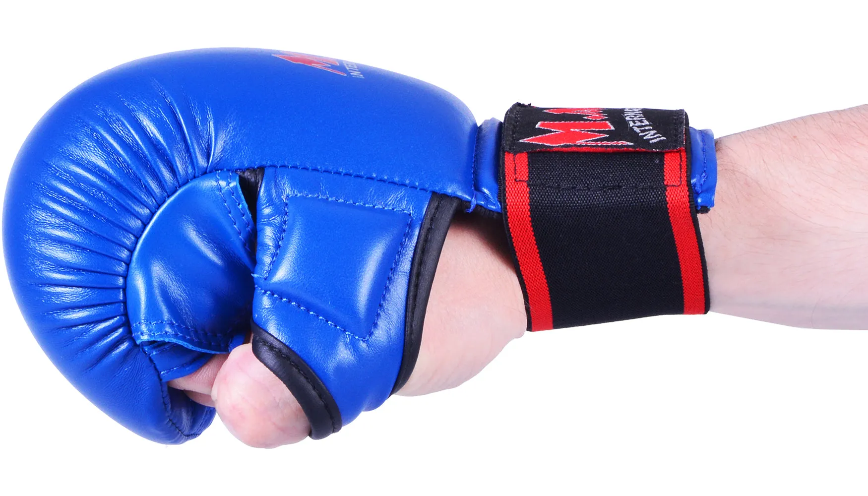 MAR-143A | Blue Karate Gloves w/ Padded Thumb