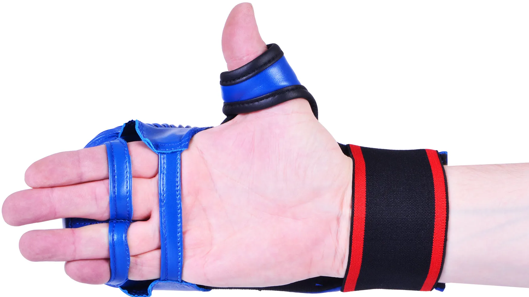 MAR-143A | Blue Karate Gloves w/ Padded Thumb