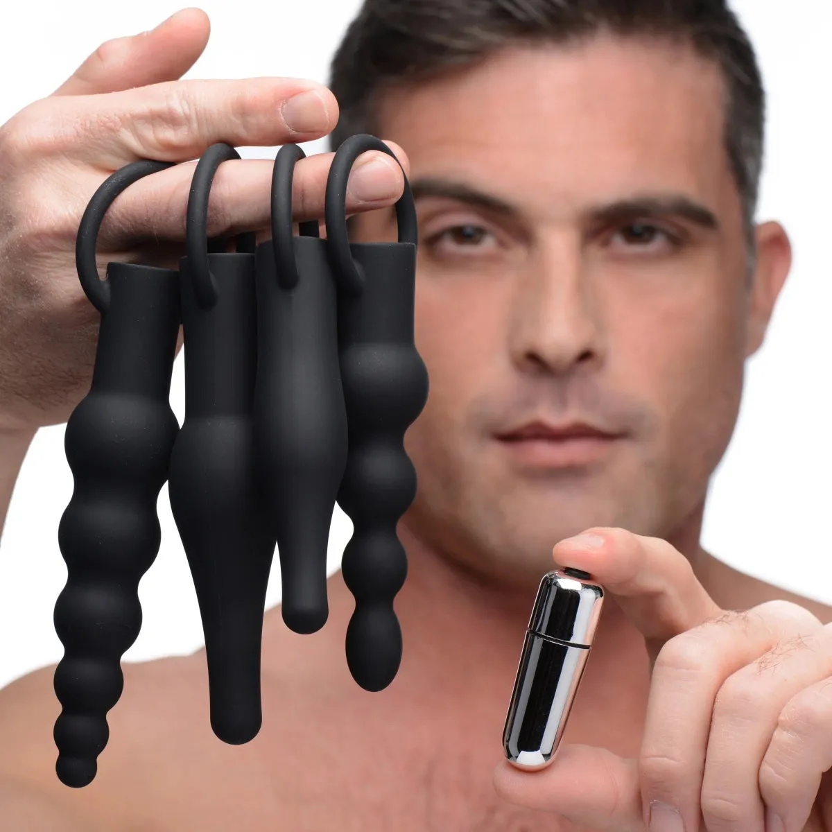 Master Series 3X Rimming Anal Training Butt Plug Set Black