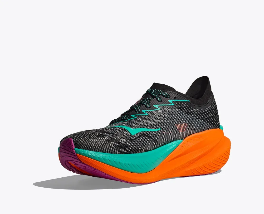 Mens Hoka Mach X 2- Black/Electric Aqua (1155119-BCQ)