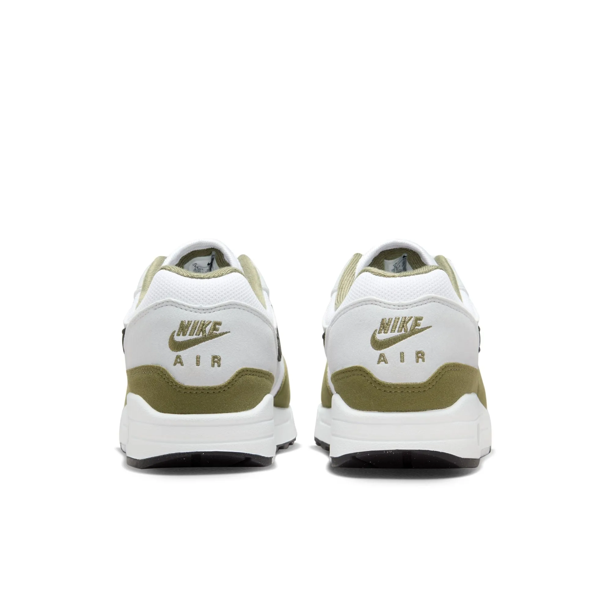 Men's Nike Air Max 1-WHITE/BLACK-PURE PLATINUM-MEDIUM OLIVE