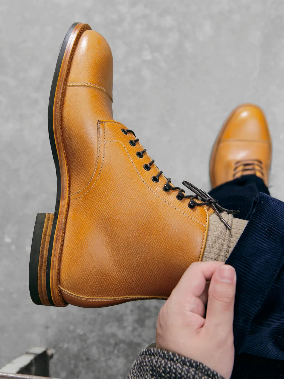 Men's Textured Leather Derby Boots