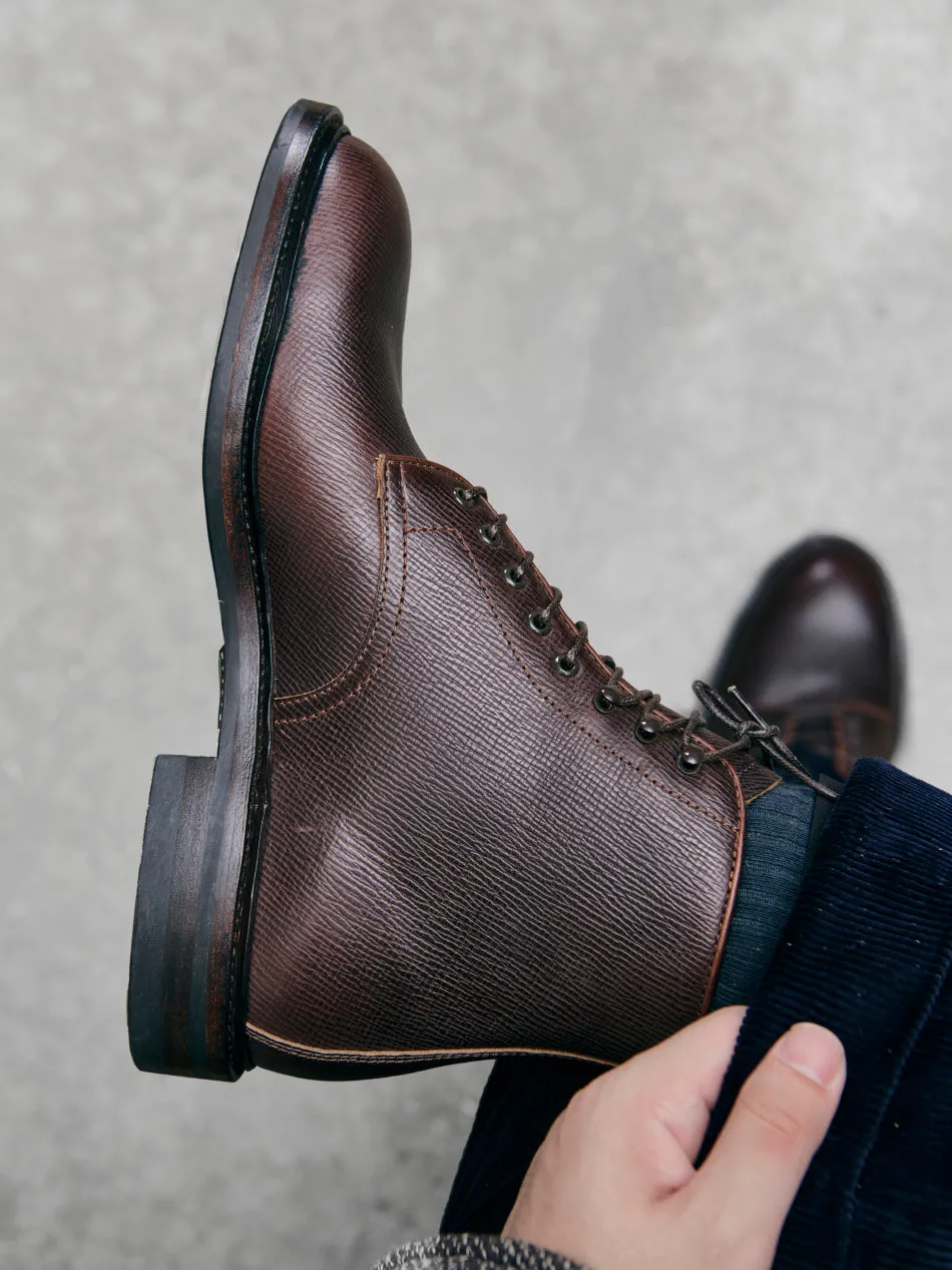 Men's Textured Leather Derby Boots