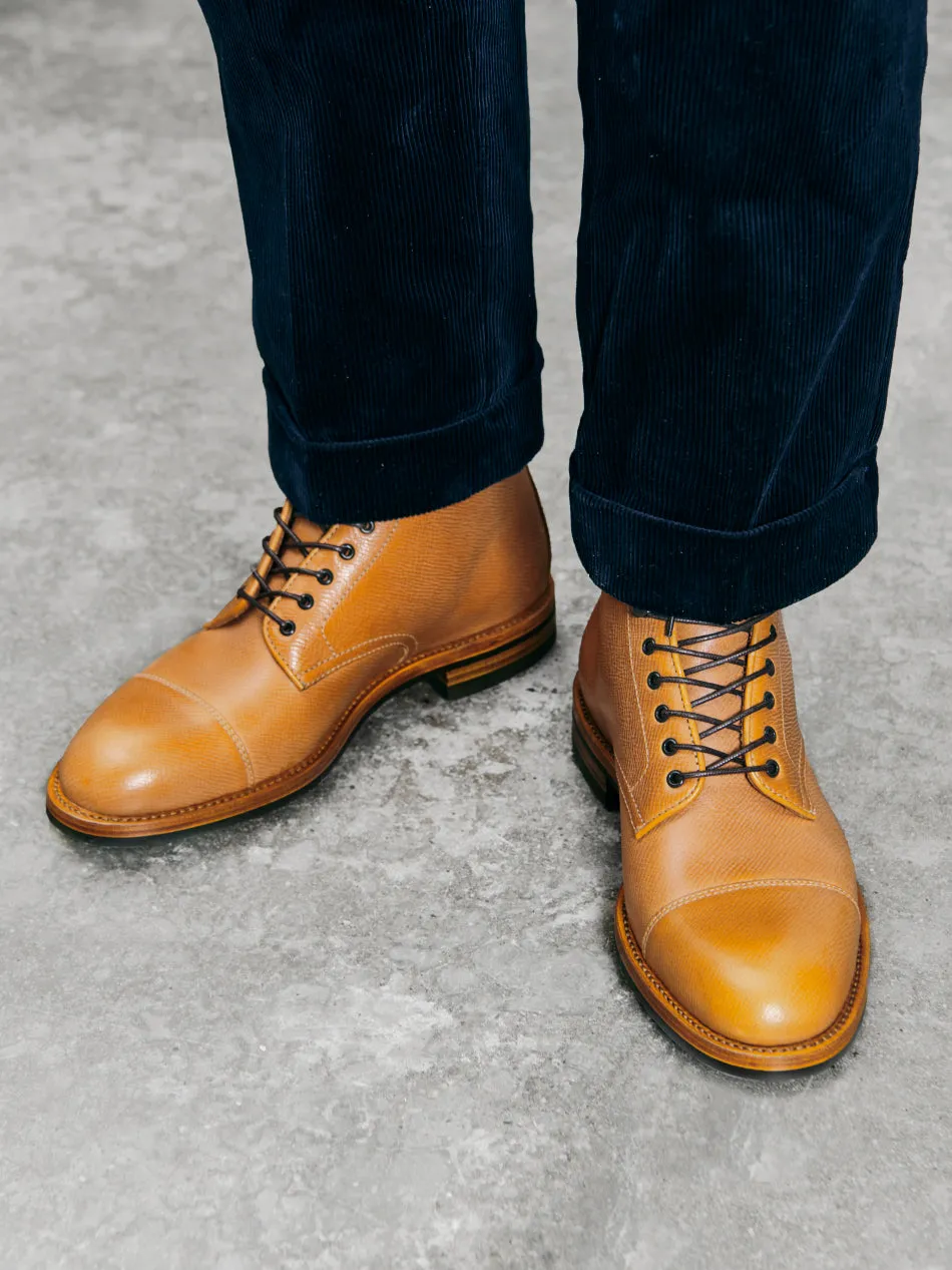 Men's Textured Leather Derby Boots