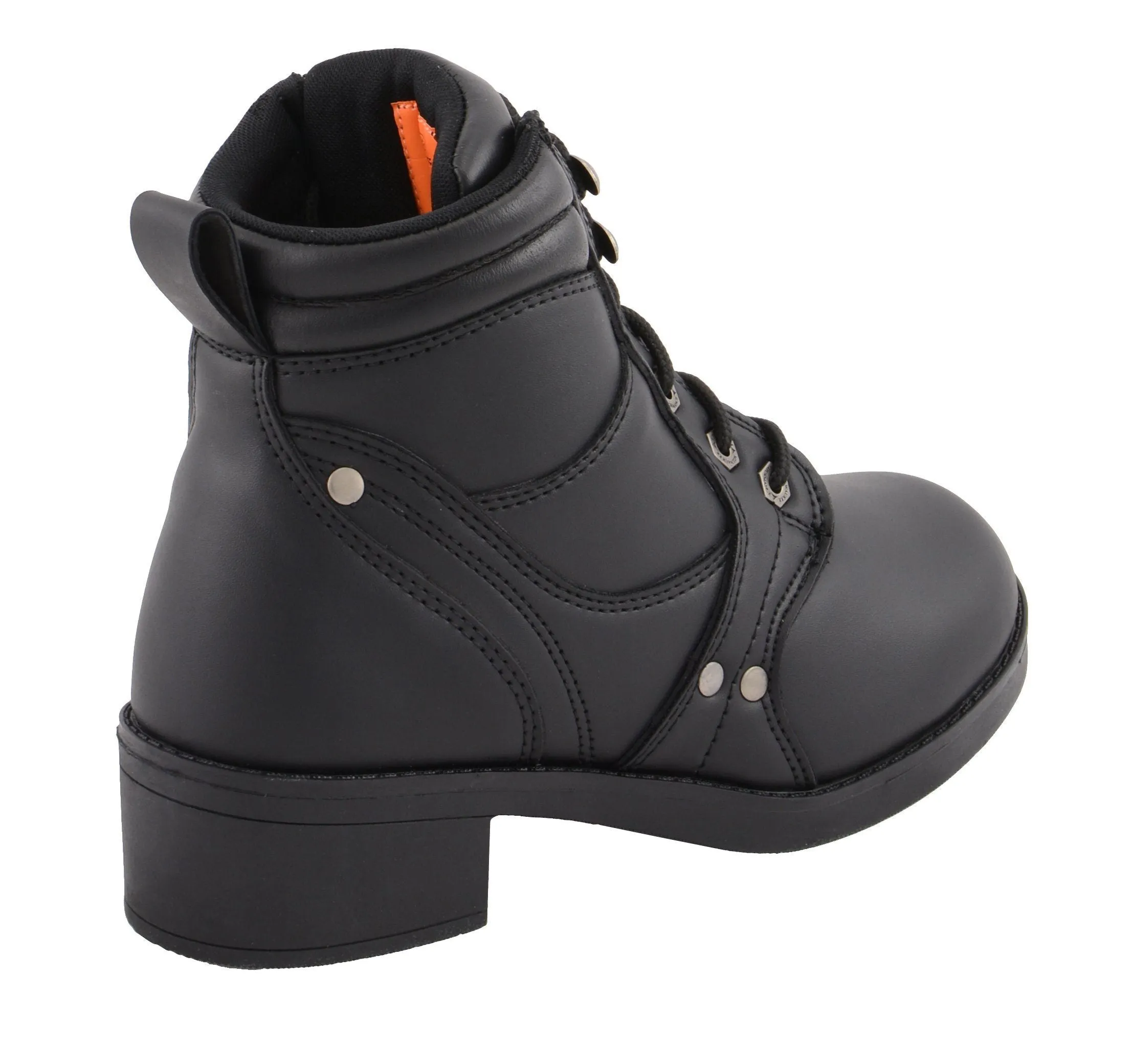 Milwaukee Leather-MBK9265-Kid’s  Black Side Zipper Plain Toe Boot