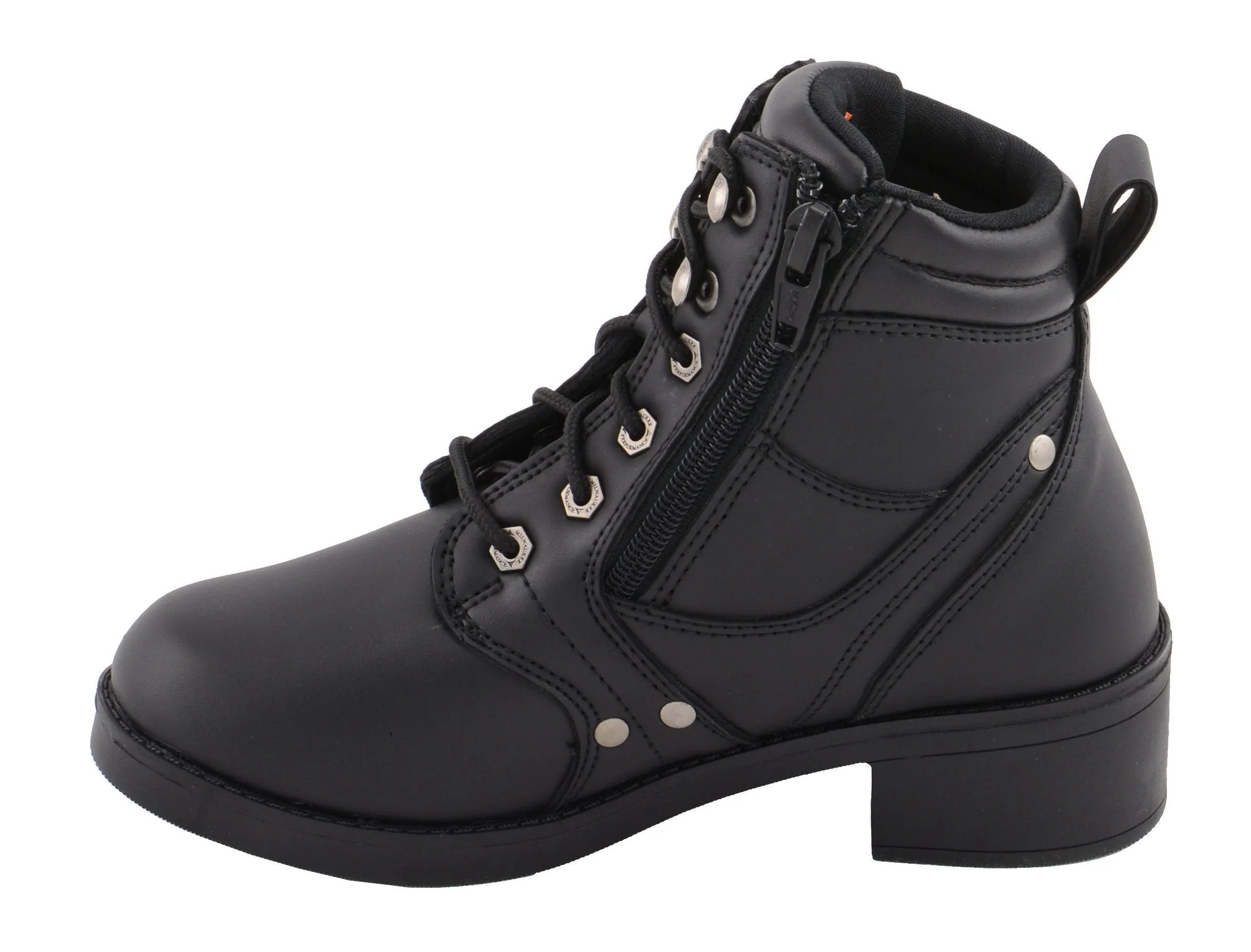 Milwaukee Leather-MBK9265-Kid’s  Black Side Zipper Plain Toe Boot