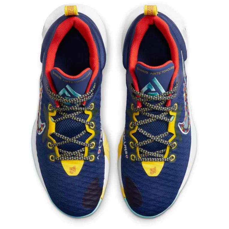 Nike Men's Giannis Immortality Force Field Shoes - Deep Royal Blue / Habanero Red / Copa / Yellow Strike