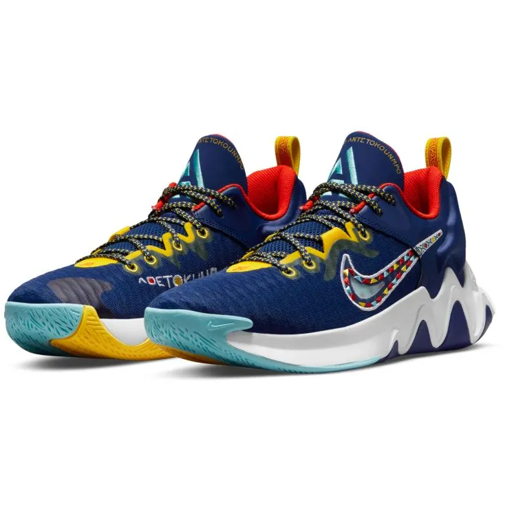 Nike Men's Giannis Immortality Force Field Shoes - Deep Royal Blue / Habanero Red / Copa / Yellow Strike