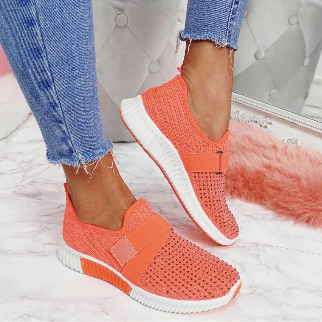 OCW Mesh Hollow Out Sneakers Breathable Hook Loop Walking For Women Comfy