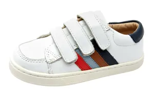 Old Soles Boy's and Girl's 6127 Sneaky Markert Leather Sneakers - Snow/Navy/Tan/Dusty Blue/Bright Red