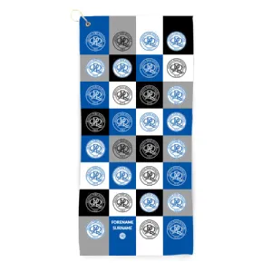 Personalised Queens Park Rangers FC Chequered Golf Towel