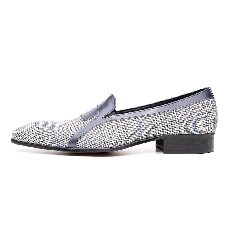 Plaid Pattern Breathable Slip-On Loafers