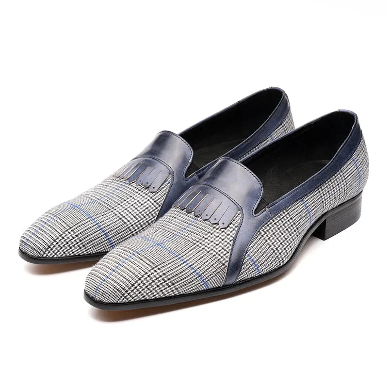 Plaid Pattern Breathable Slip-On Loafers