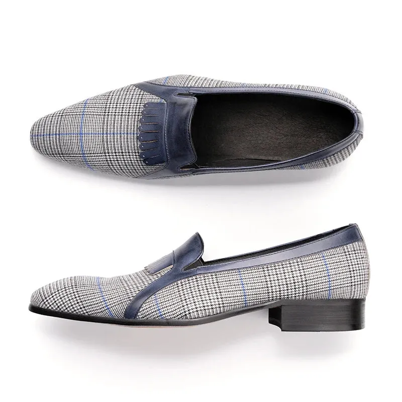 Plaid Pattern Breathable Slip-On Loafers